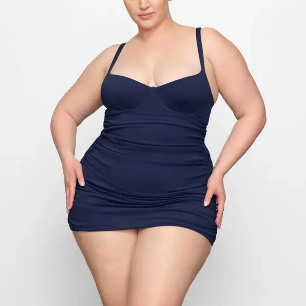 SKIMS SHAPING SWIM Ruched One Piece in Midnight NEW